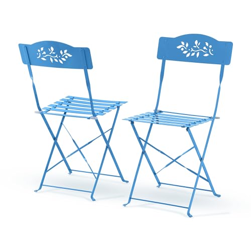3-Piece Folding Bistro Set with Table and 2 Chairs