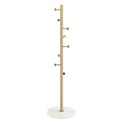 Metal Coat Rack Stand with Marble Base - 8 Hooks