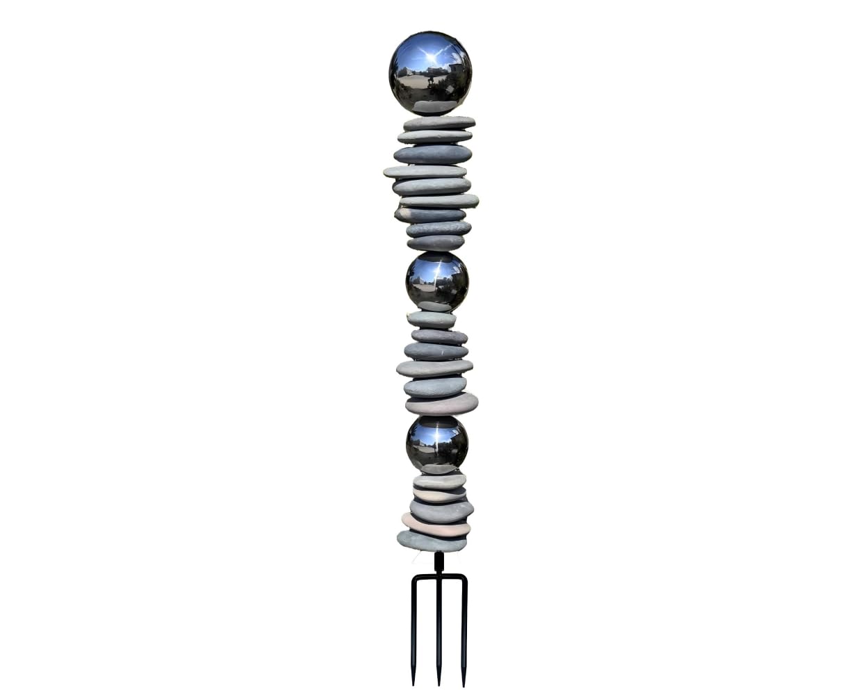 32" Stainless Steel Sphere Sculpture Garden Stake