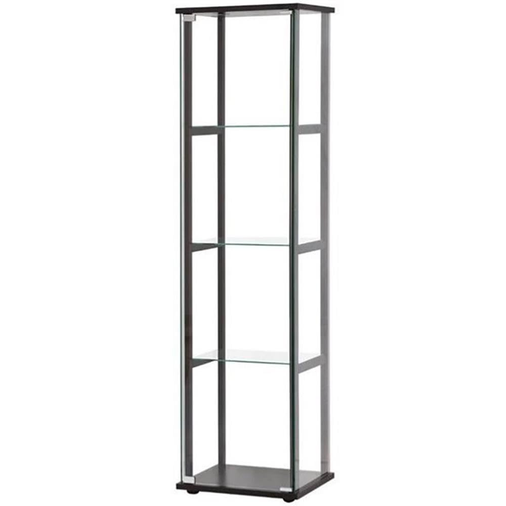 2 Piece Glass Curio Cabinet Set with 4 and 5 Shelves