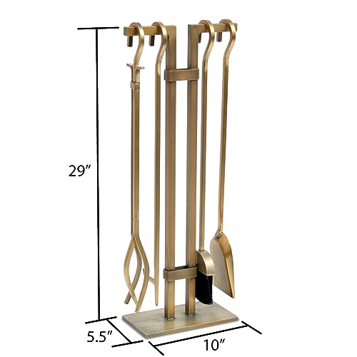 Sinclair Fireplace Tool Set - Burnished Brass