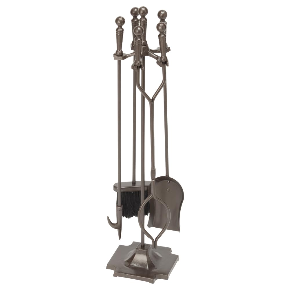 5-Piece Bronze Fireplace Tool Set