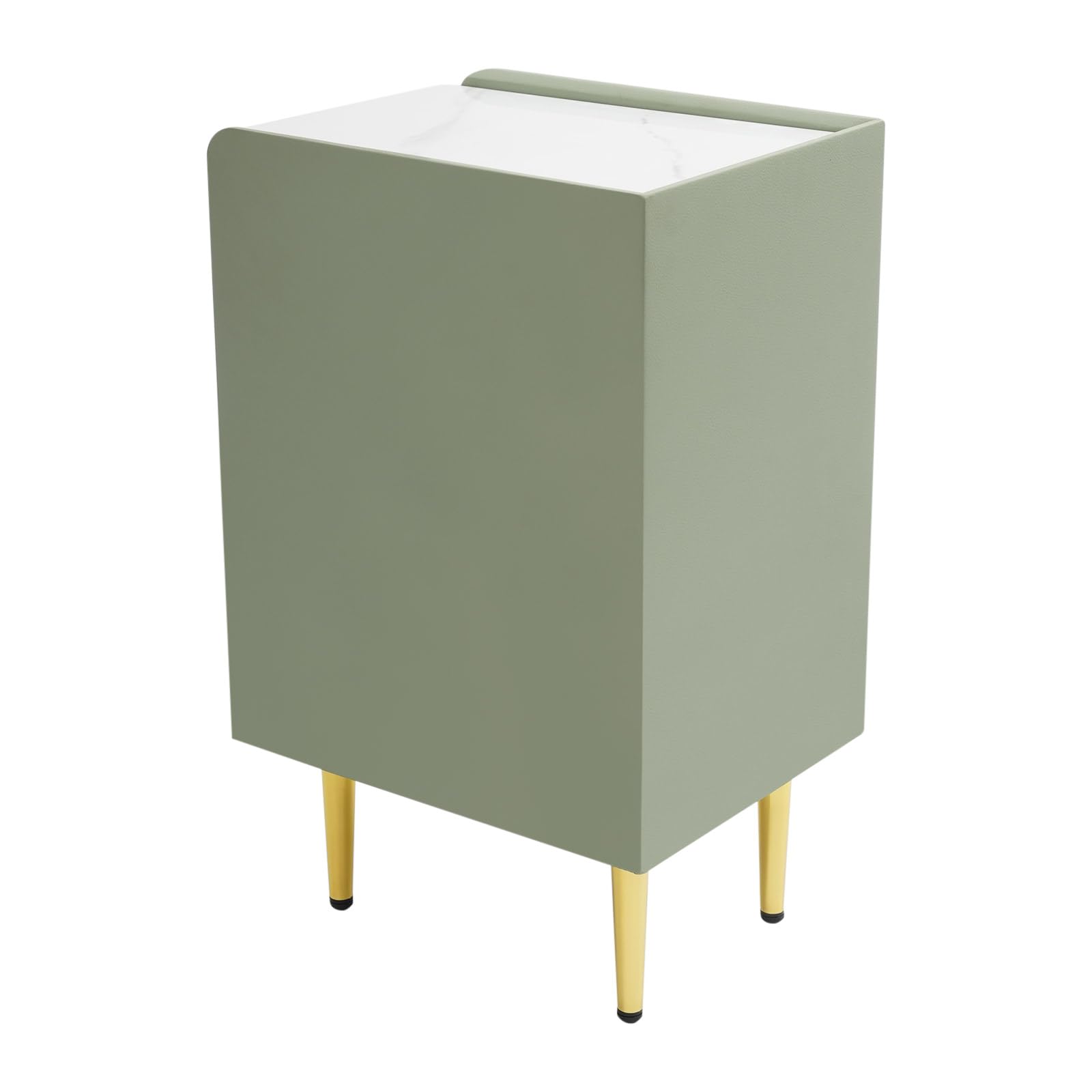 Nightstand with Drawers and Metal Legs