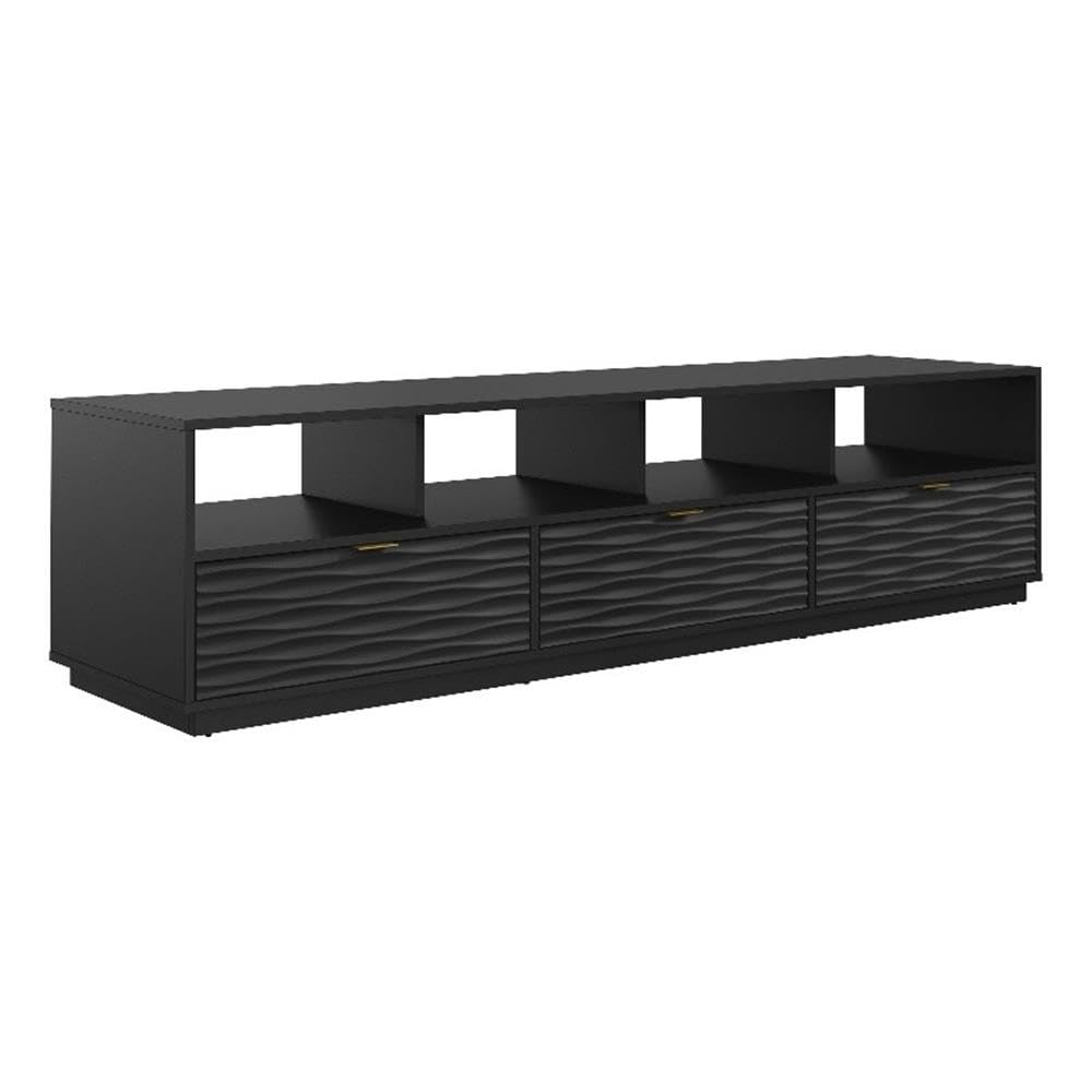 Modern Black TV Stand Credenza 80 Inch