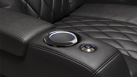 Nappa Leather Power Recliner with Cool Gel Memory Foam and RGB LED Lights
