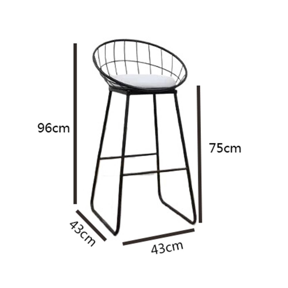 Metal Bar Stools with Backrest Set of 2
