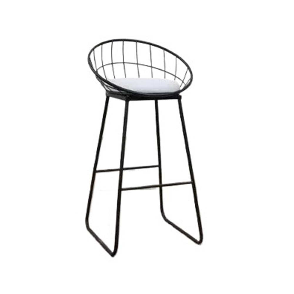 Metal Bar Stools with Backrest Set of 2