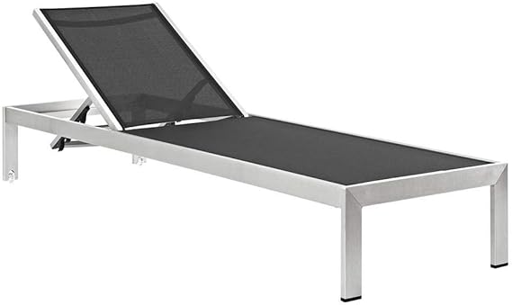 Aluminum Mesh Outdoor Patio Chaise Lounge Chairs Set of 2
