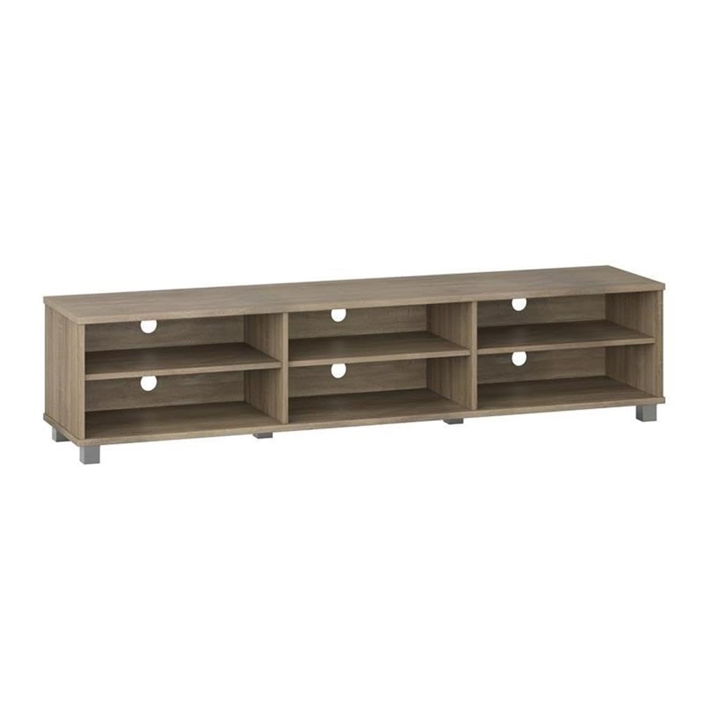 Modern Brown TV Stand with Adjustable Shelves for 85" TVs