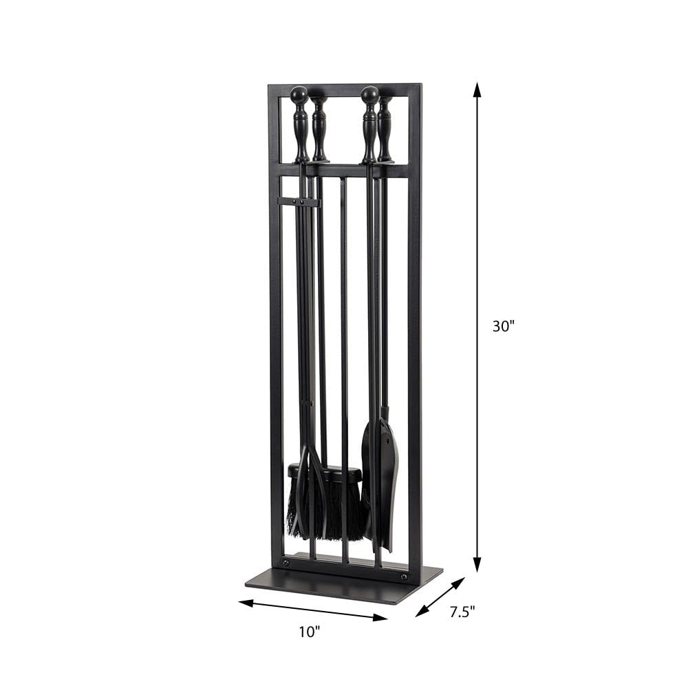 4-Piece Fireplace Tool Set with Stand