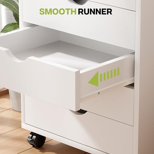 5-Drawer Mobile File Cabinet with Wheels