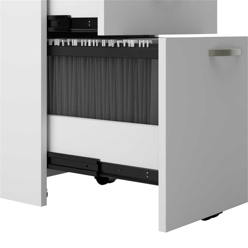 65W L-Shaped Cubicle Desk with Storage and Privacy Panels