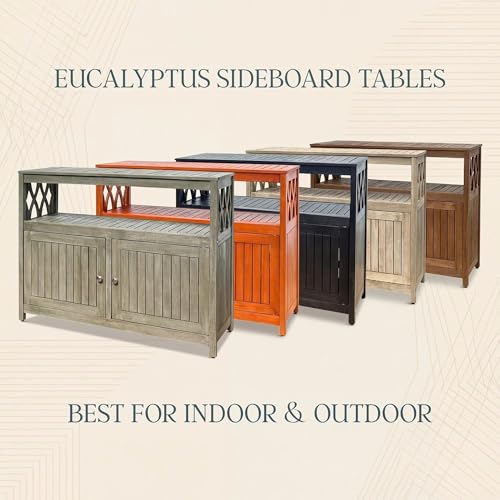 Eucalyptus Wood Outdoor Sideboard Table with Storage