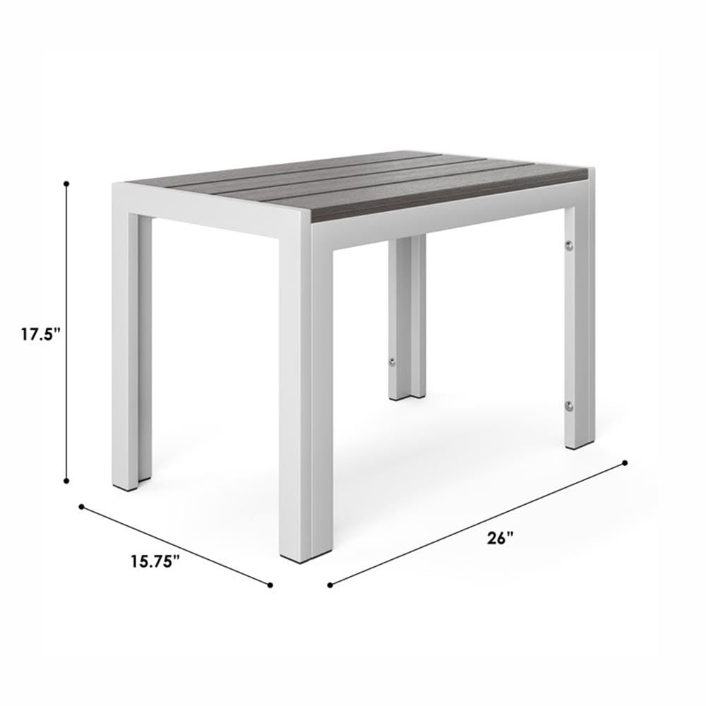 Flats & Castles Luca 3-Piece Modern Aluminum Outdoor Bistro Set in Silver