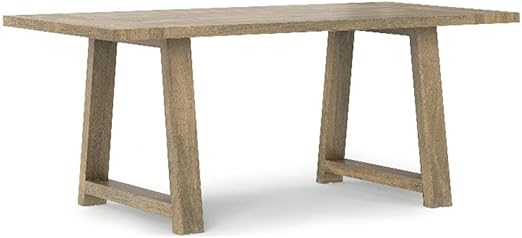 SIMPLIHOME Whitley Dining Table - 72 inch Wide Solid Mango Wood Rectangular Table in Burnt Wax, Modern Farmhouse Style for Dining Room or Kitchen with Extra-Thick Trestle Base, Seats 6