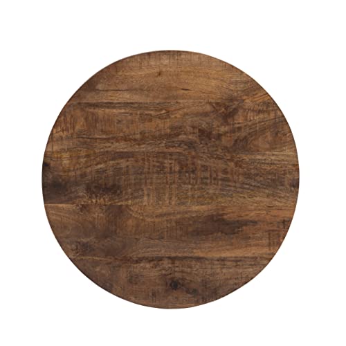 Hammered Silver Drum Table with Natural Wood Lift Top