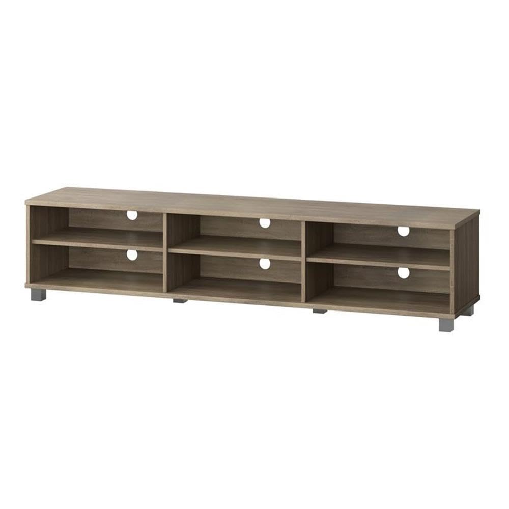 Modern Brown TV Stand with Adjustable Shelves for 85" TVs