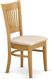 East West Furniture OXVA5-OAK-C 5 Piece Dining Set Includes a Square Solid Wood Table and 4 Linen Fabric Kitchen Room Chairs, 36x36 Inch, Oak