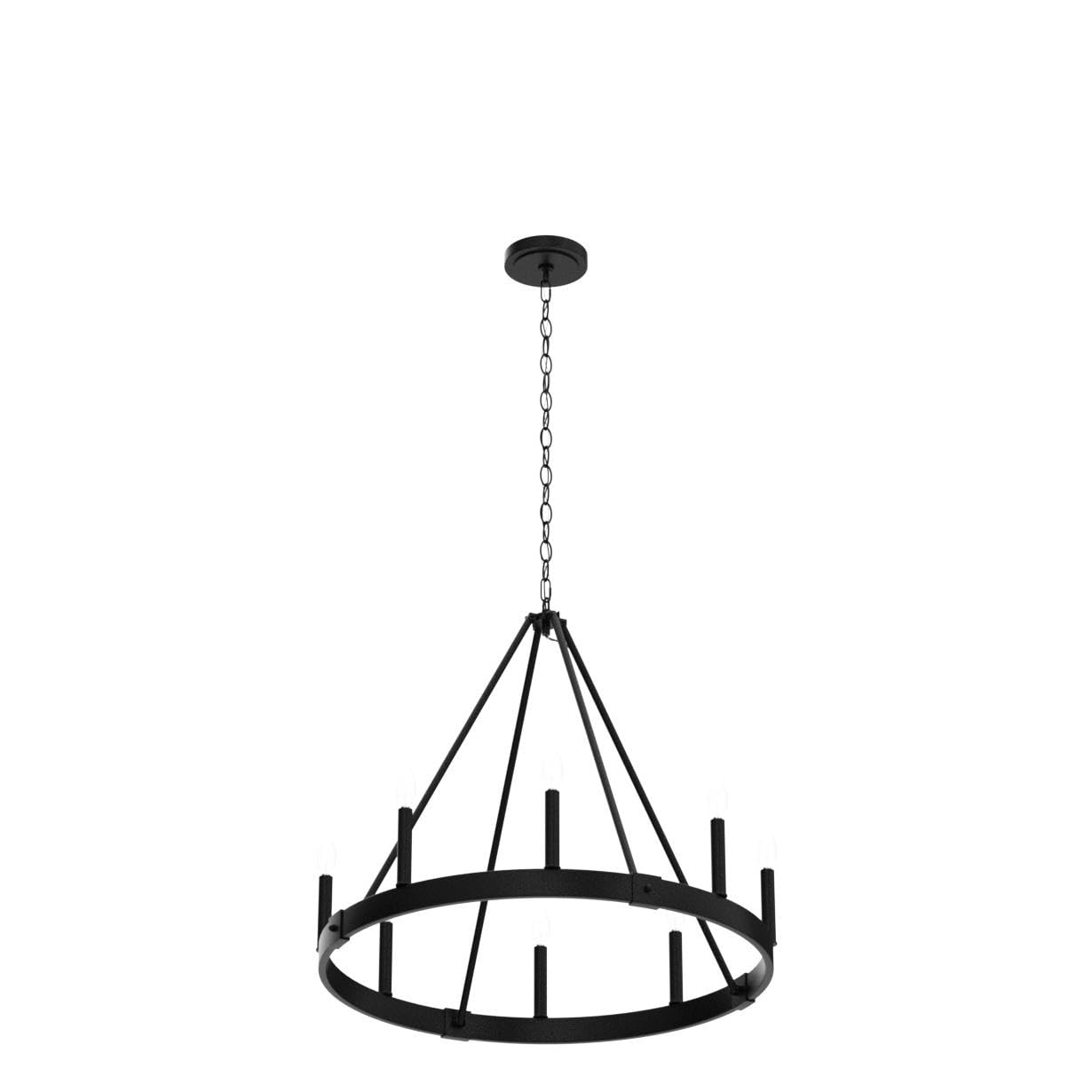 8-Light Farmhouse Wagon Wheel Chandelier