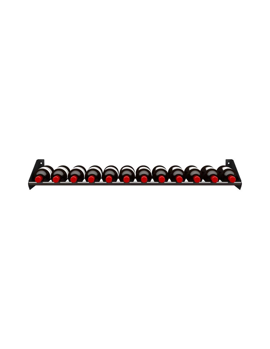 Wall Mount Wine Rack 12 Bottle Matte Black