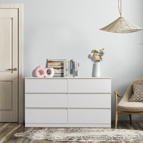 6 Drawer Dresser with Cut-Out Handles