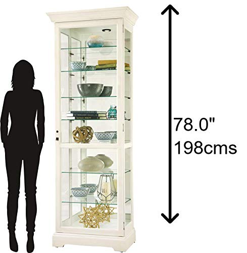 Chesterbrook V Curio Cabinet - Lighted White Display with Adjustable Glass Shelves