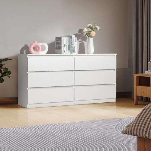6 Drawer Dresser with Cut-Out Handles