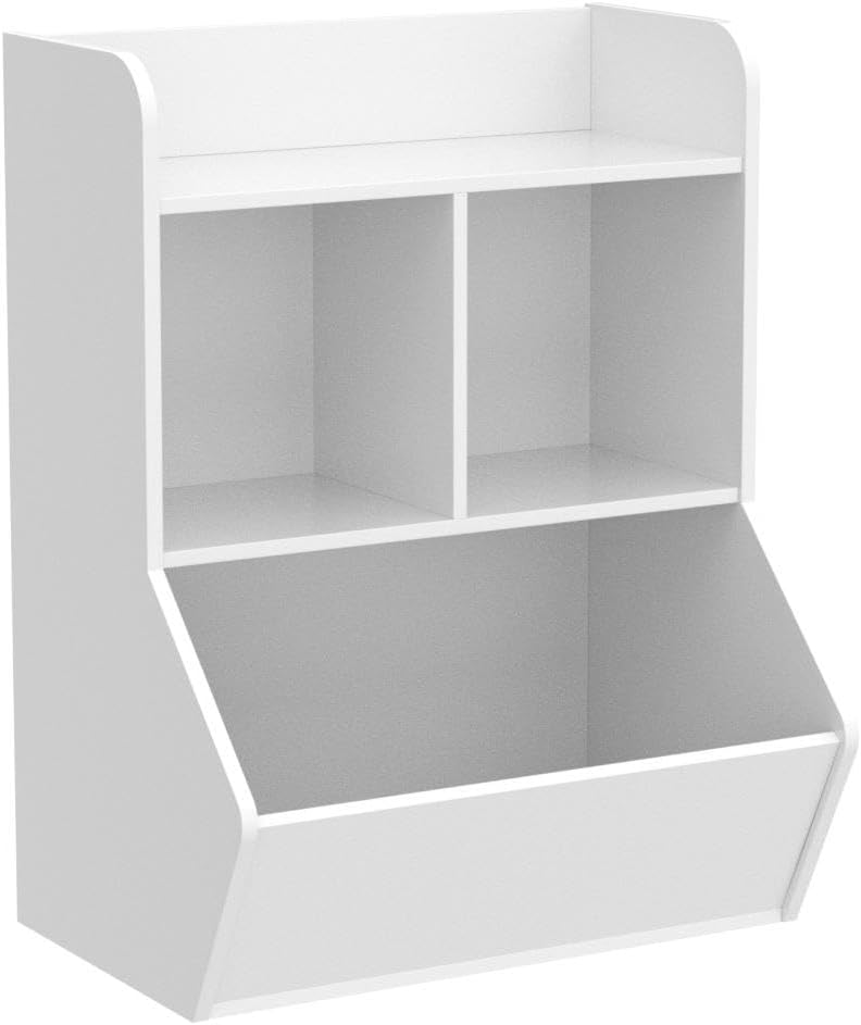 Kids Bookshelf and Toy Storage Organizer White