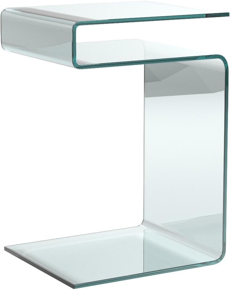 S-Shape Glass Nightstand