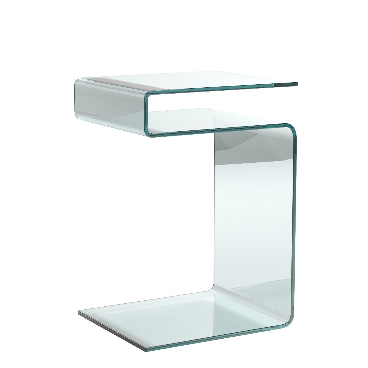 S-Shape Glass Nightstand