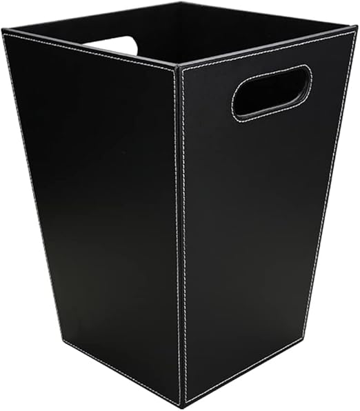 3 Pack PU Leather Office Trash Can Set