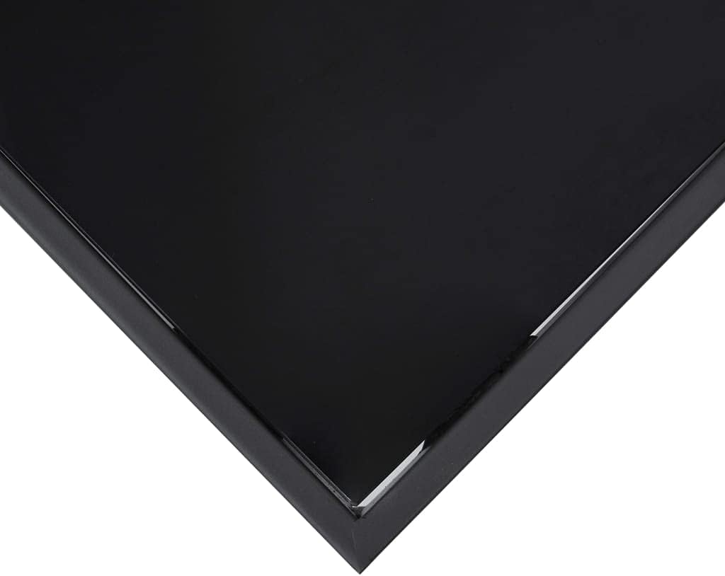 Patio Bar Table Black Tempered Glass