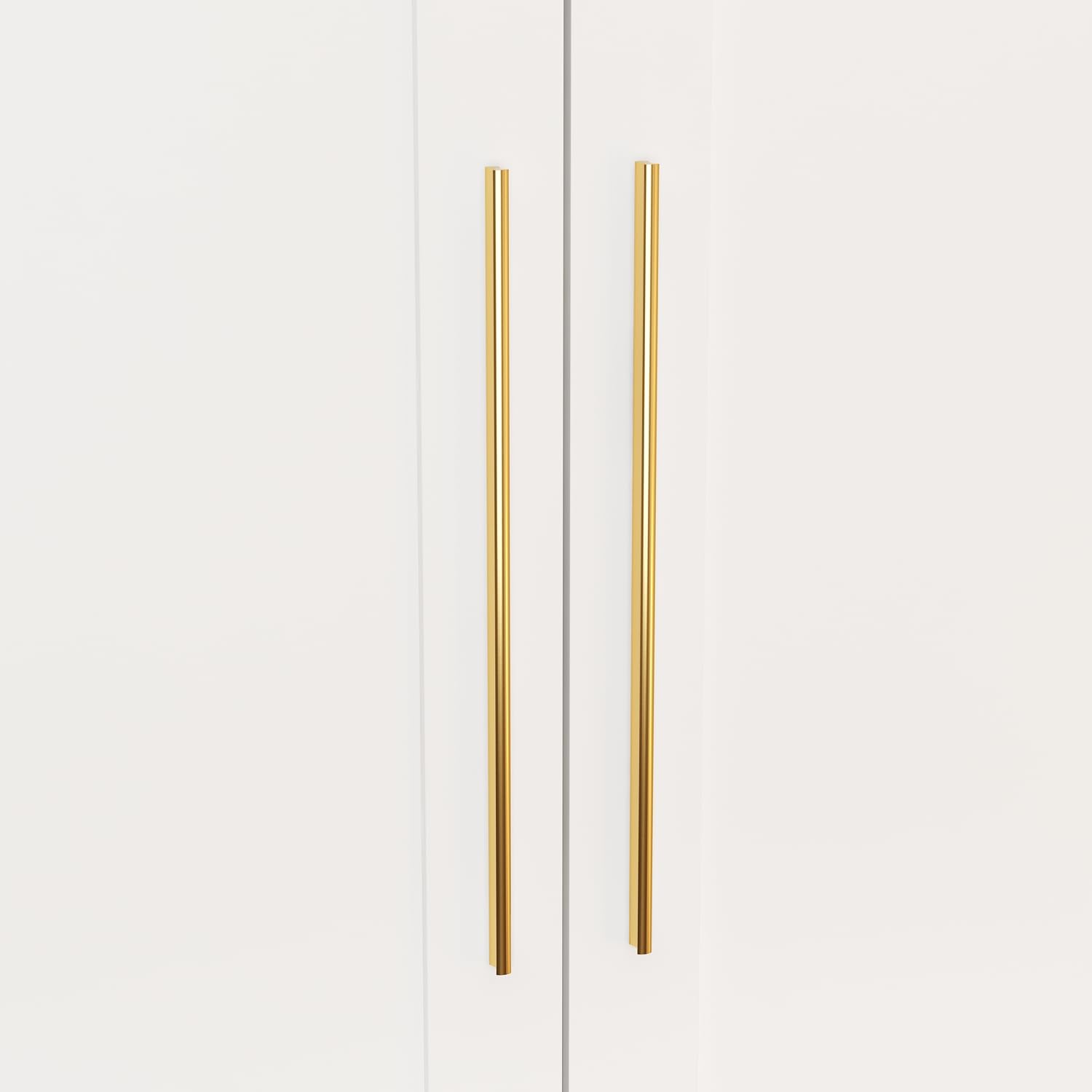 3-Door Wardrobe Closet with Mirror and Drawers