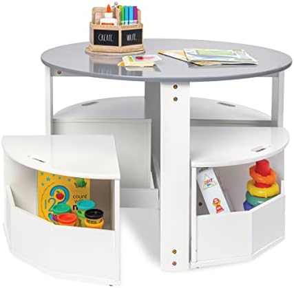 Kids Table and Chair Set with Storage