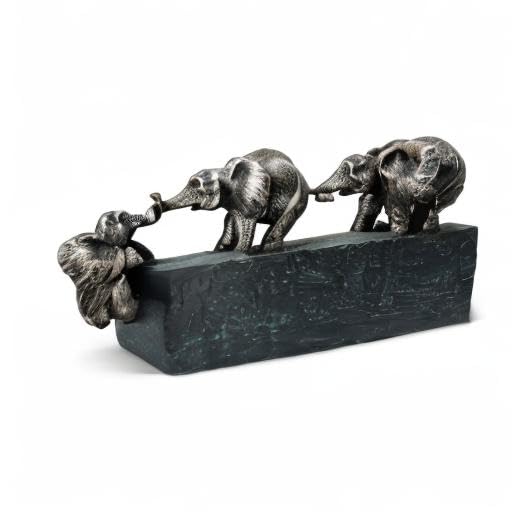 Elephant Family Sculpture Togetherness Ornament