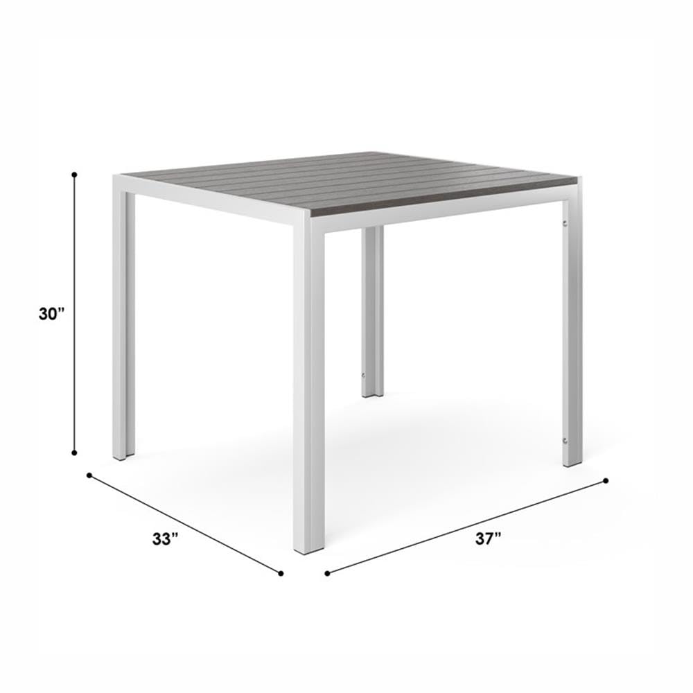 Flats & Castles Luca 3-Piece Modern Aluminum Outdoor Bistro Set in Silver