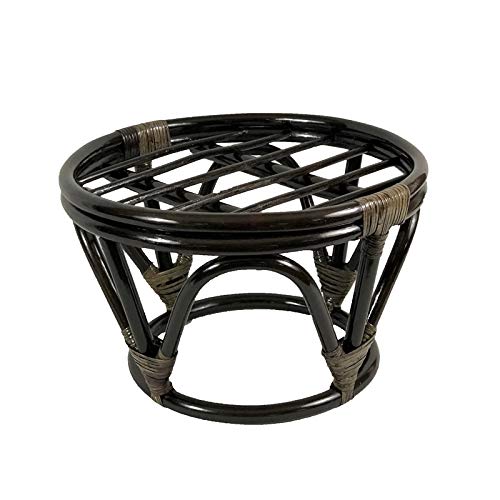 International Caravan Bali 18" Rattan Papasan Outdoor Ottoman Frame - Dark Honey