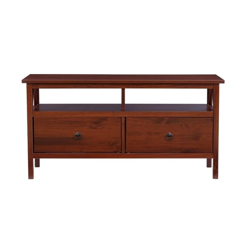 44-Inch Traditional Wood TV Stand with Drawers
