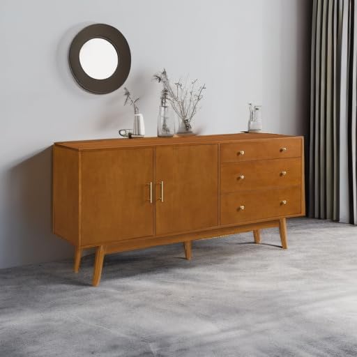 70 Inch Mid-Century Modern Sideboard with Drawers and Doors