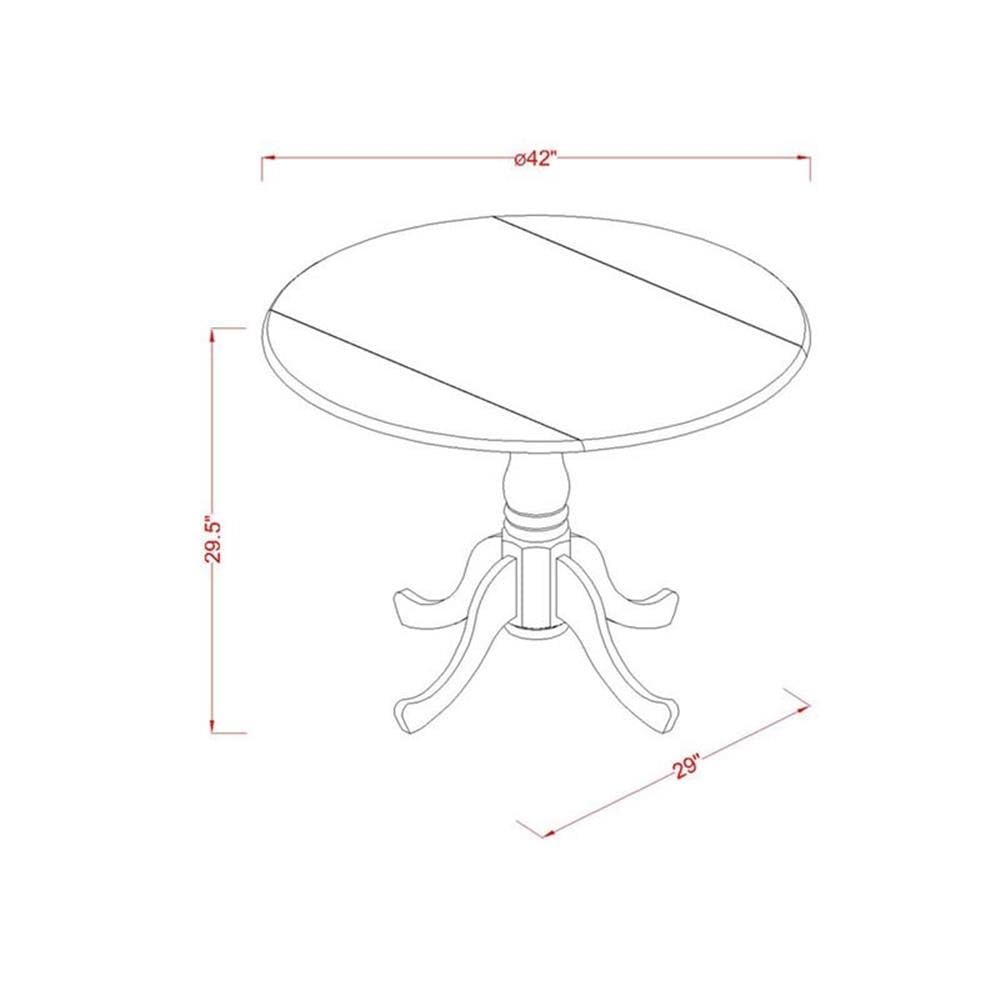 3-Piece Drop Leaf Dining Set with Round Table and 2 Chairs