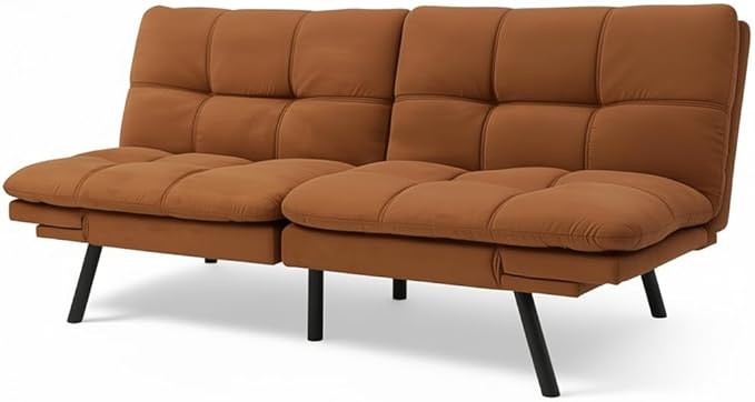 Convertible Futon Sofa Bed with Memory Foam