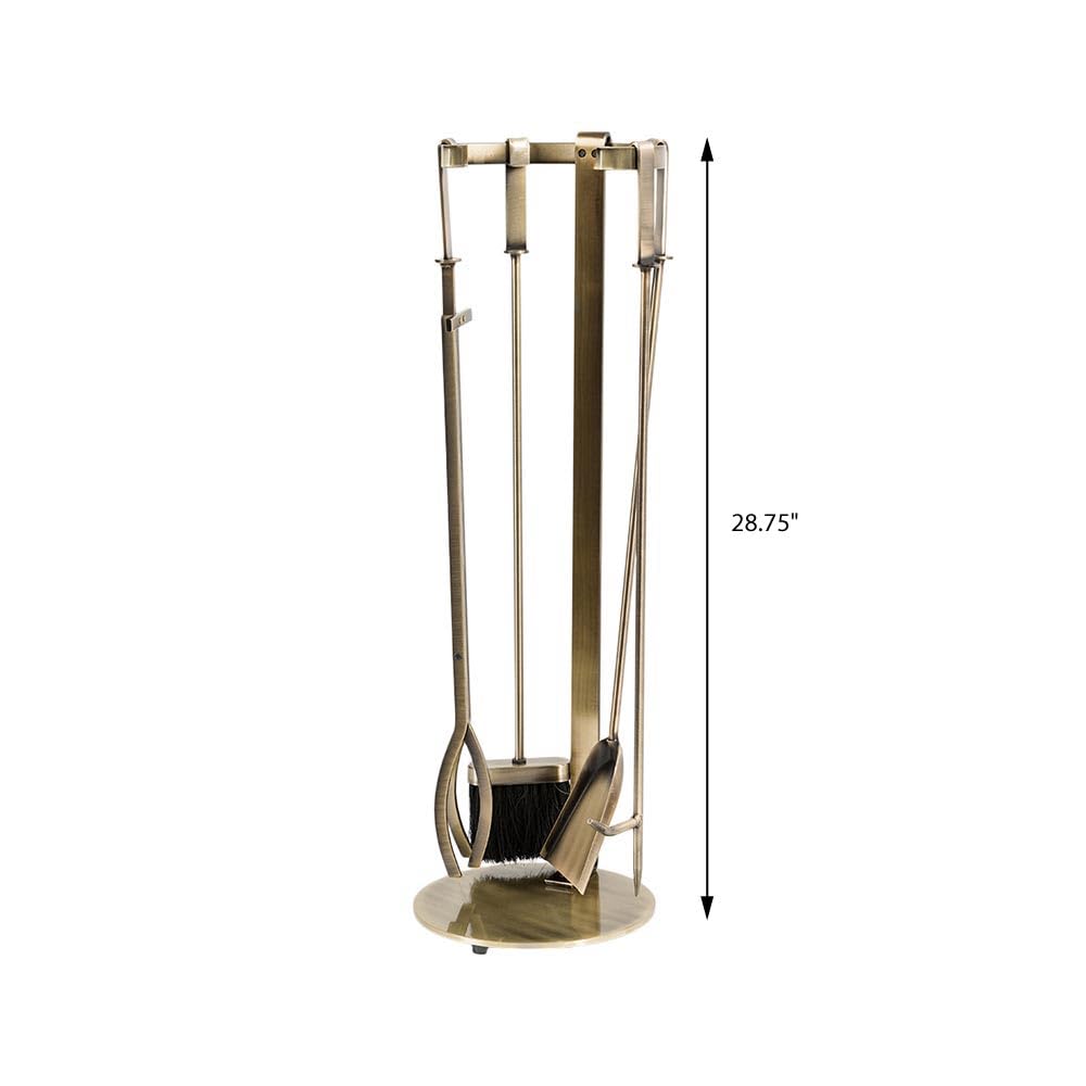 5-Piece Fireplace Tool Set - Aged Brass