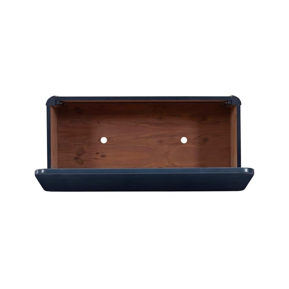 Modern Wood Rope Cedar Lined Storage Chest in Blue