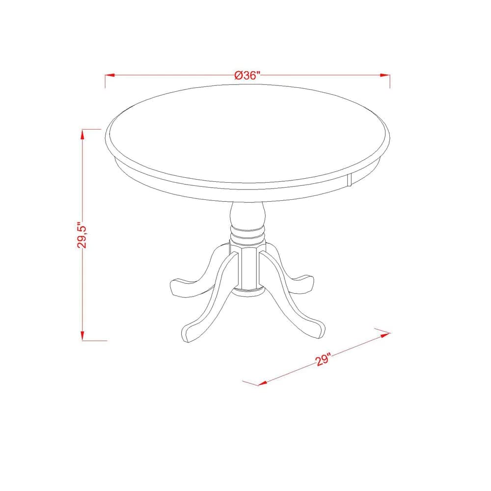3-Piece Round Dining Table Set with Pedestal