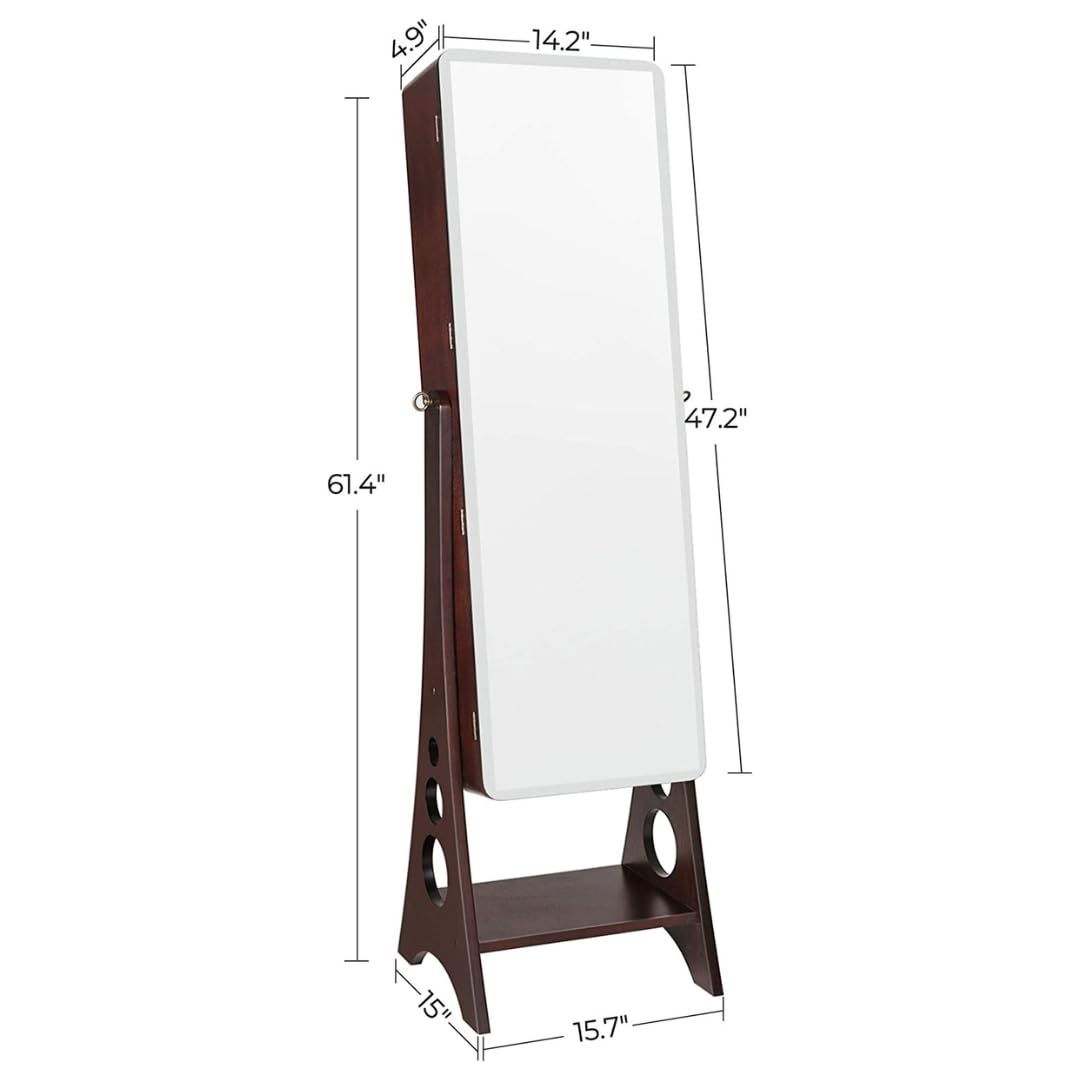 Aria Standing Jewelry Armoire with LED Mirror