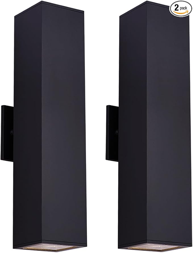 Modern Outdoor Wall Light 18" Black Aluminum