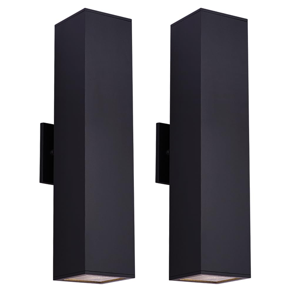 Modern Outdoor Wall Light 18" Black Aluminum