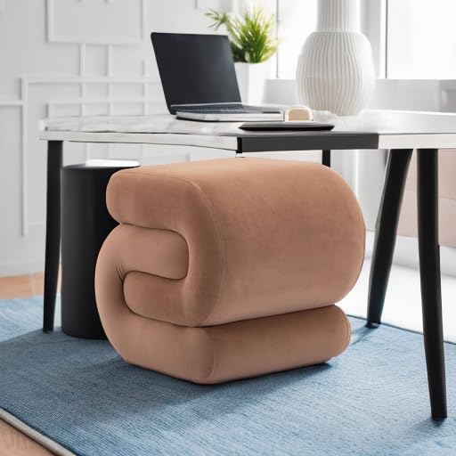 Velvet Vanity Stool S-Shaped Ottoman Footrest