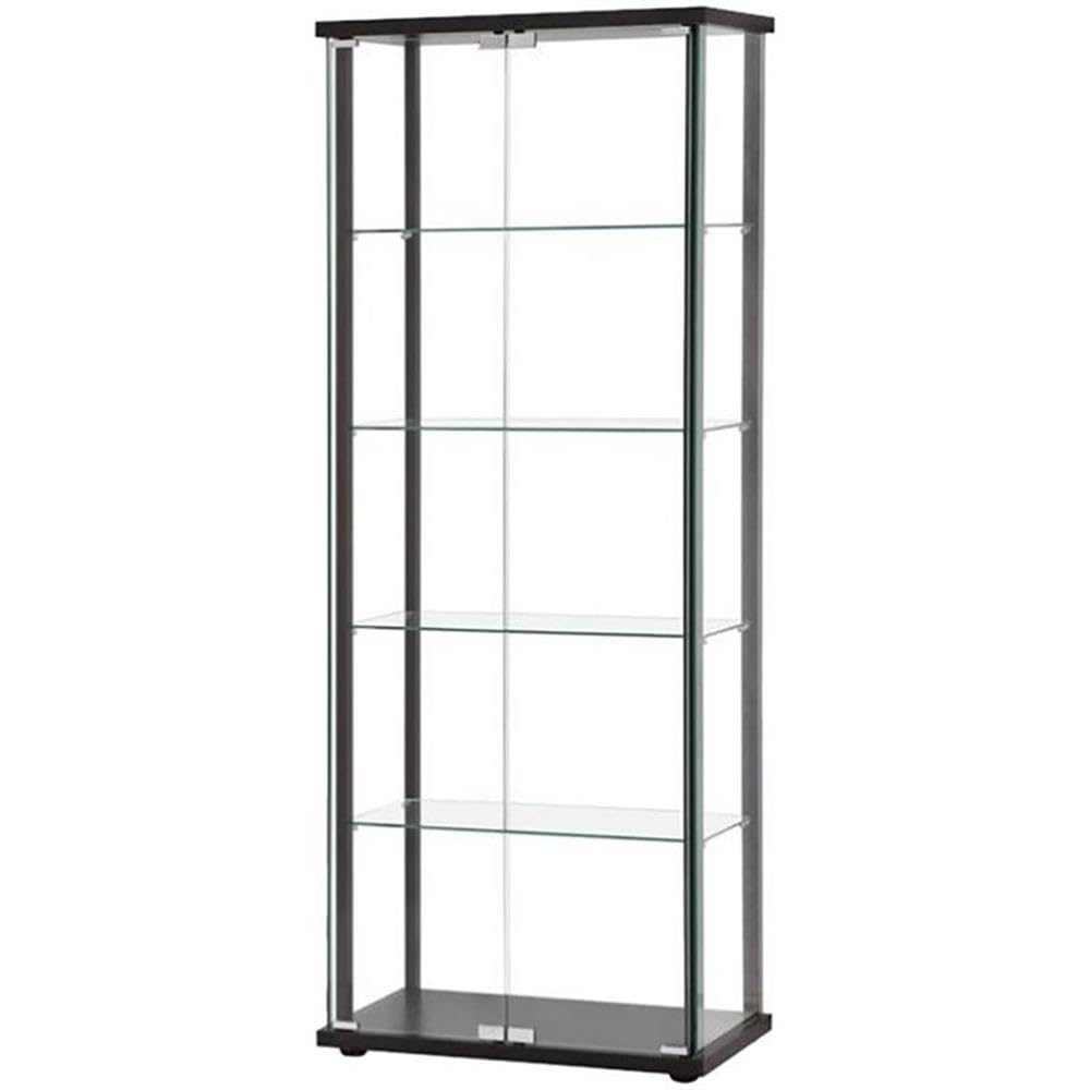 2 Piece Glass Curio Cabinet Set with 4 and 5 Shelves