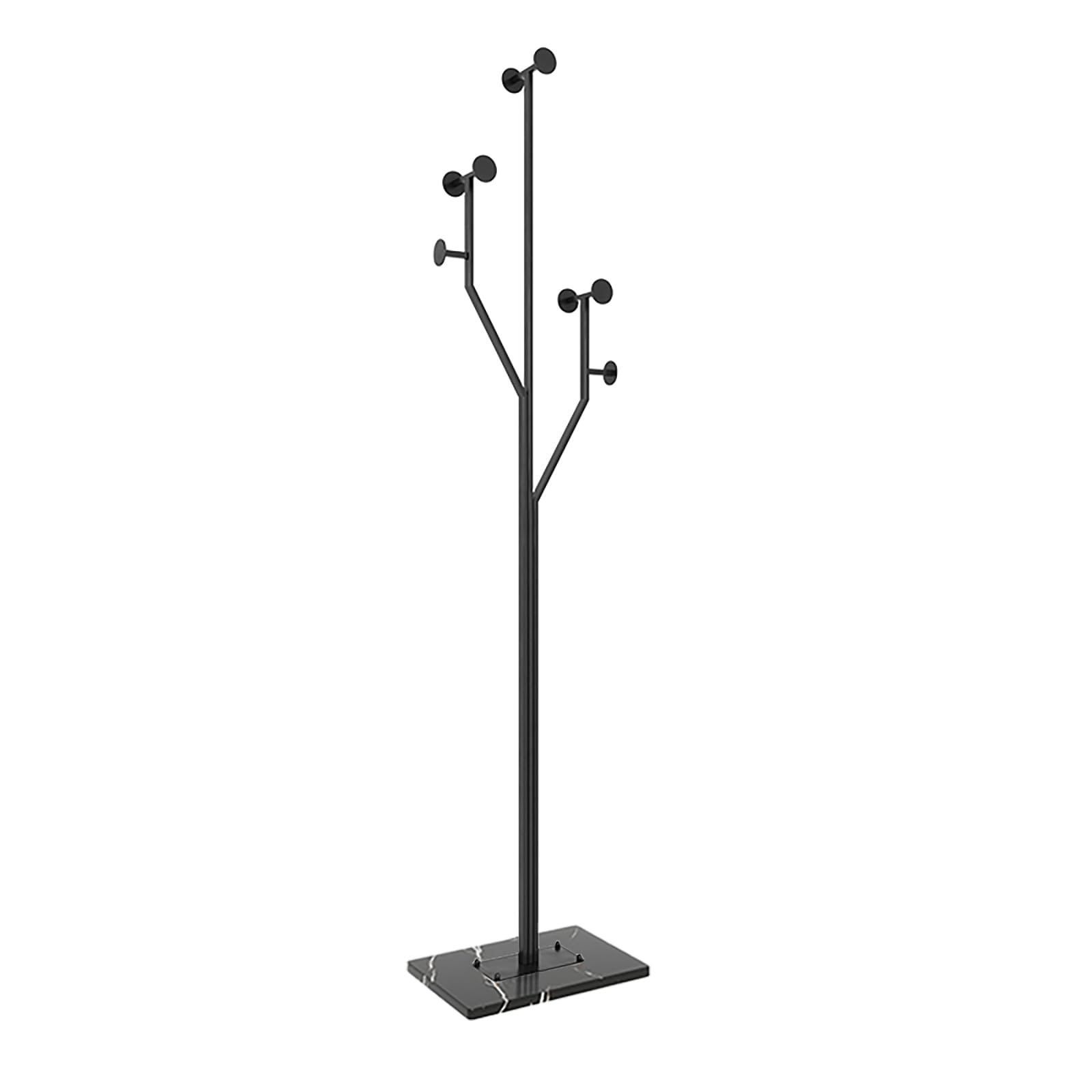 Freestanding Coat Rack Tree-Shaped Metal with Marble Base